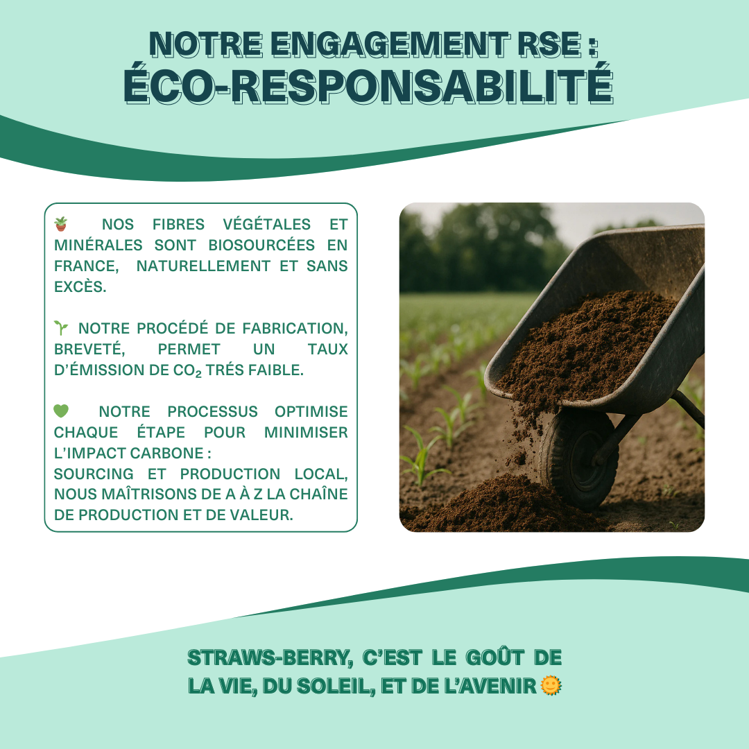 Engagement RSE Straws-Berry : fibres végétales biosourcées en France et faible émission de CO2