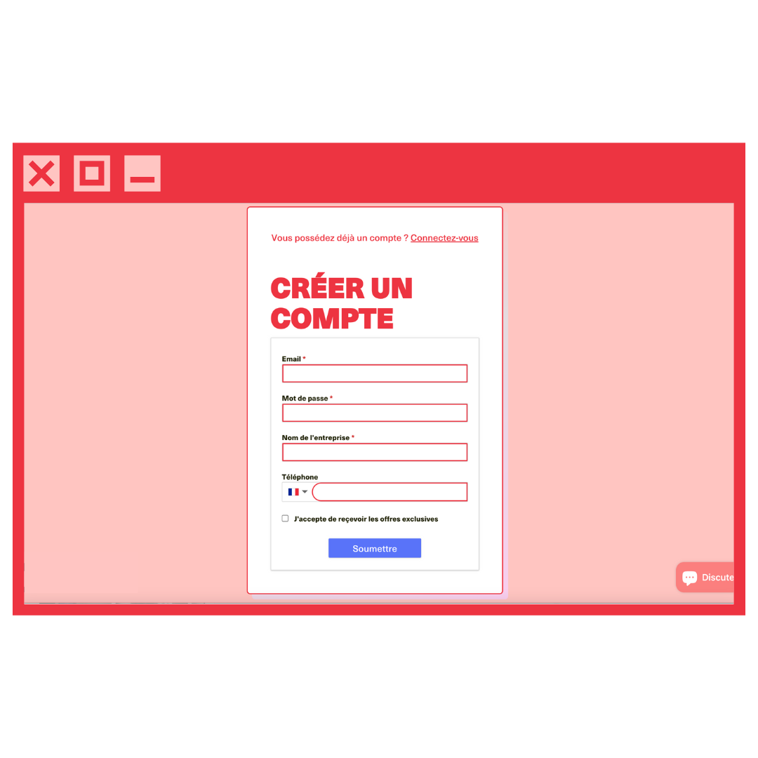 incrustation d'un visuel de la page "créer un compte" pour les professionnels sur le site de Straws-berry