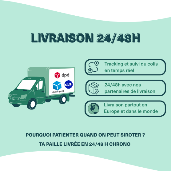 camion de livraison 24/48h pour les pailles Straws-berry